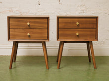Load image into Gallery viewer, Pair of Double Drawer Nightstands
