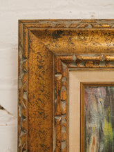 Load image into Gallery viewer, Painting of flowers in a vase, framed in an ornate gold frame