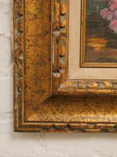 Load image into Gallery viewer, Painting of flowers in a vase, framed in an ornate gold frame