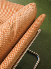 Load image into Gallery viewer, Salmon Checker Chrome Armchair