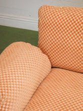 Load image into Gallery viewer, Salmon Checker Chrome Armchair