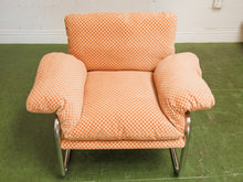 Load image into Gallery viewer, Salmon Checker Chrome Armchair
