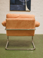 Load image into Gallery viewer, Salmon Checker Chrome Armchair