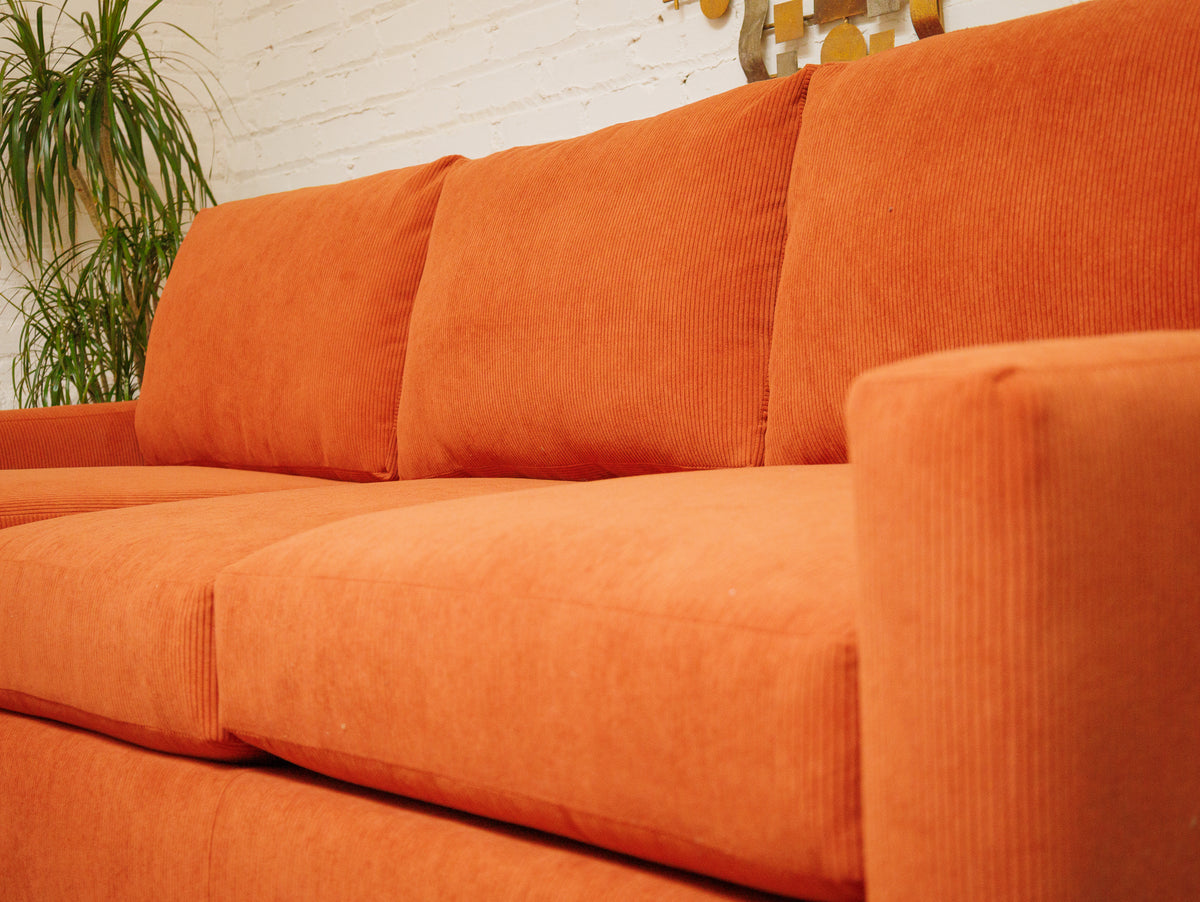 Hauser Sofa in Groove Rust – Sunbeam Vintage