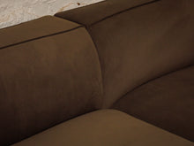 Load image into Gallery viewer, Dark green three-piece modular sectional corner sofa