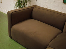 Load image into Gallery viewer, Dark green three-piece modular sectional corner sofa