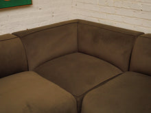 Load image into Gallery viewer, Dark green three-piece modular sectional corner sofa