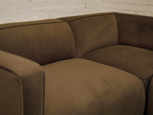 Load image into Gallery viewer, Dark green three-piece modular sectional corner sofa