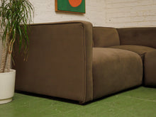 Load image into Gallery viewer, Dark green three-piece modular sectional corner sofa