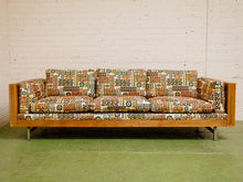 Load image into Gallery viewer, Vintage mid-century sofa with tiki fabric