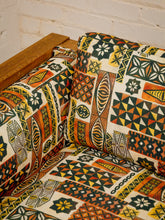 Load image into Gallery viewer, Vintage mid-century sofa with tiki fabric