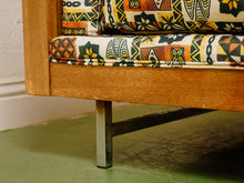 Load image into Gallery viewer, Vintage mid-century sofa with tiki fabric