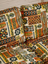 Load image into Gallery viewer, Vintage mid-century sofa with tiki fabric
