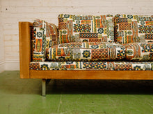 Load image into Gallery viewer, Vintage mid-century sofa with tiki fabric