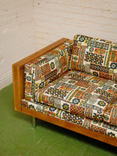 Load image into Gallery viewer, Vintage mid-century sofa with tiki fabric