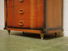 Load image into Gallery viewer, 1950’s Tobacco finish Highboy Dresser by Basset