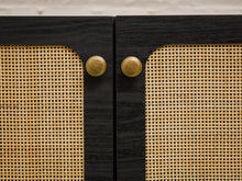 Load image into Gallery viewer, Black and Rattan Credenza