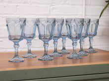 Load image into Gallery viewer, Blue Vintage Wine Goblets Set of 8