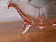 Load image into Gallery viewer, Vintage pink glass footed bowl Depression-era glassware