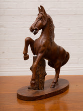 Load image into Gallery viewer, HUGE Hand Carved Wooden HORSE Sculpture Vintage Folk Art
