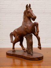 Load image into Gallery viewer, HUGE Hand Carved Wooden HORSE Sculpture Vintage Folk Art