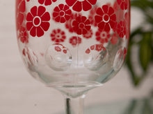 Load image into Gallery viewer, Red Flower Margarita Glass
