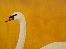 Load image into Gallery viewer, Swan yellow background art Framed