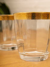 Load image into Gallery viewer, Set of 4 Vintage Italian Crystal Double Old Fashioned 24K Gold Glasses