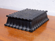 Load image into Gallery viewer, Vintage Syroco Trinket Box Black Japanese Pagoda Landscape