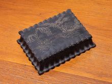 Load image into Gallery viewer, Vintage Syroco Trinket Box Black Japanese Pagoda Landscape