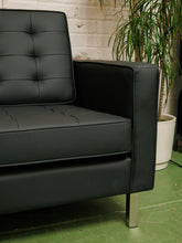 Load image into Gallery viewer, Sleek Executive Sofa in Black Faux Leather