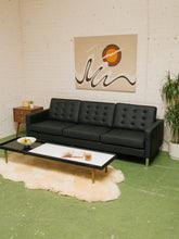 Load image into Gallery viewer, Sleek Executive Sofa in Black Faux Leather