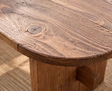 Load image into Gallery viewer, Rizzo oval pine dining table rounded tabletop edge and natural wood grain detail