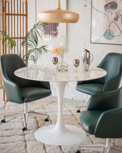 Load image into Gallery viewer, Daisy Faux Marble 40 in Dining Table, White