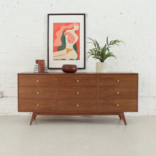 Load image into Gallery viewer, Hansen Nine Drawer Walnut Dresser