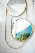 Load image into Gallery viewer, Gold Double Round Mirror