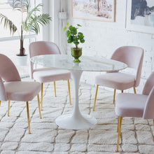 Load image into Gallery viewer, Daisy Faux Marble 48 in Oval Dining Table