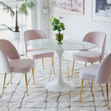 Load image into Gallery viewer, Daisy Faux Marble 48 in Oval Dining Table