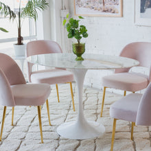 Load image into Gallery viewer, Daisy Faux Marble 48 in Oval Dining Table