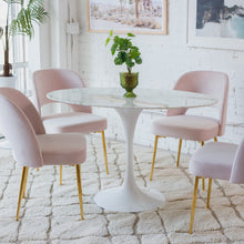 Load image into Gallery viewer, Daisy Faux Marble 48 in Oval Dining Table
