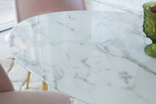Load image into Gallery viewer, Daisy Faux Marble 48 in Oval Dining Table