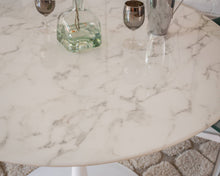 Load image into Gallery viewer, Daisy Faux Marble 40 in Dining Table, White
