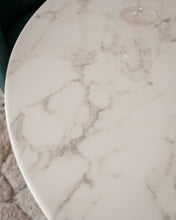 Load image into Gallery viewer, Daisy Faux Marble 40 in Dining Table, White