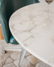 Load image into Gallery viewer, Daisy Faux Marble 40 in Dining Table, White