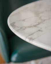 Load image into Gallery viewer, Daisy Faux Marble 40 in Dining Table, White