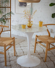 Load image into Gallery viewer, Daisy Faux Marble 28 in Cafe Table, White