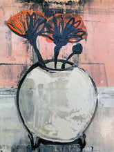 Load image into Gallery viewer, Orange Flowers in a Vase, Painting on Canvas