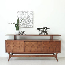 Load image into Gallery viewer, Scandinavian Walnut Credenza with Shelf