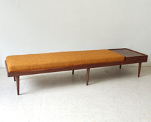 Load image into Gallery viewer, Walnut Long Bench Customizable Size in Mustard