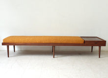 Load image into Gallery viewer, Walnut Long Bench Customizable Size in Mustard